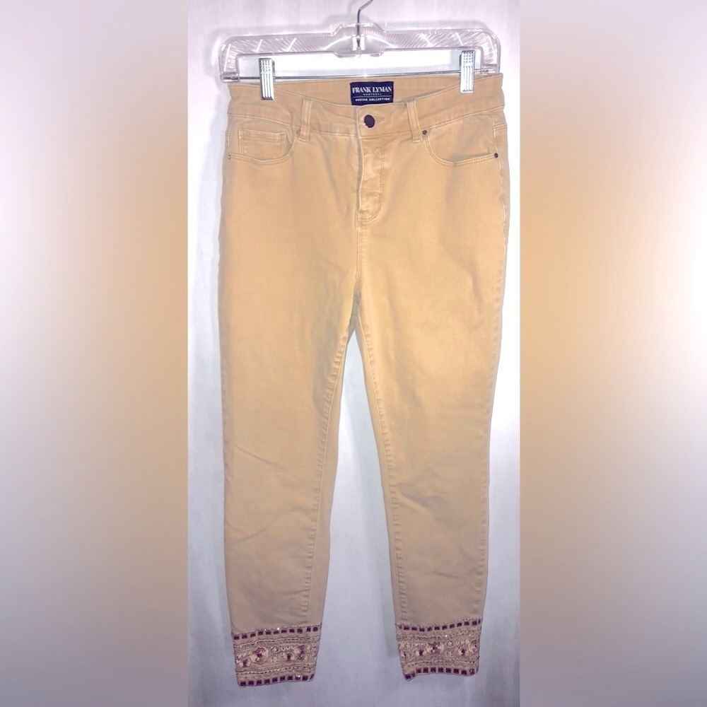 Frank Lyman Mustard Embellished Jeans
